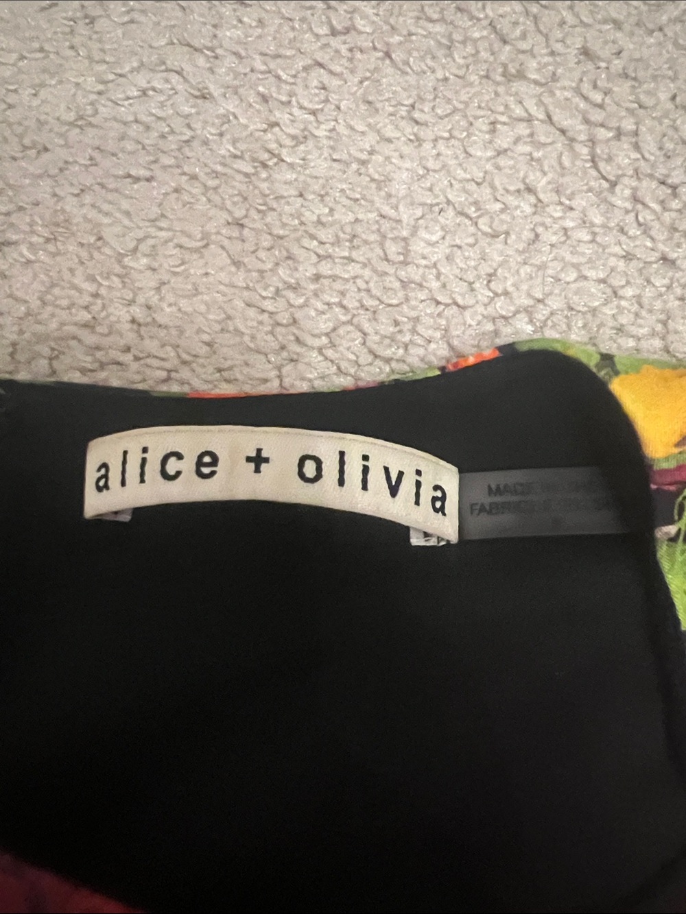 Alice + Olivia Multicolor Floral Mirror-Print Fit & Flare Dress - Picture 4 of 6